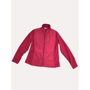 Columbia Jacket Women's XL Red Fleece-Lined Full Zip up lightweight